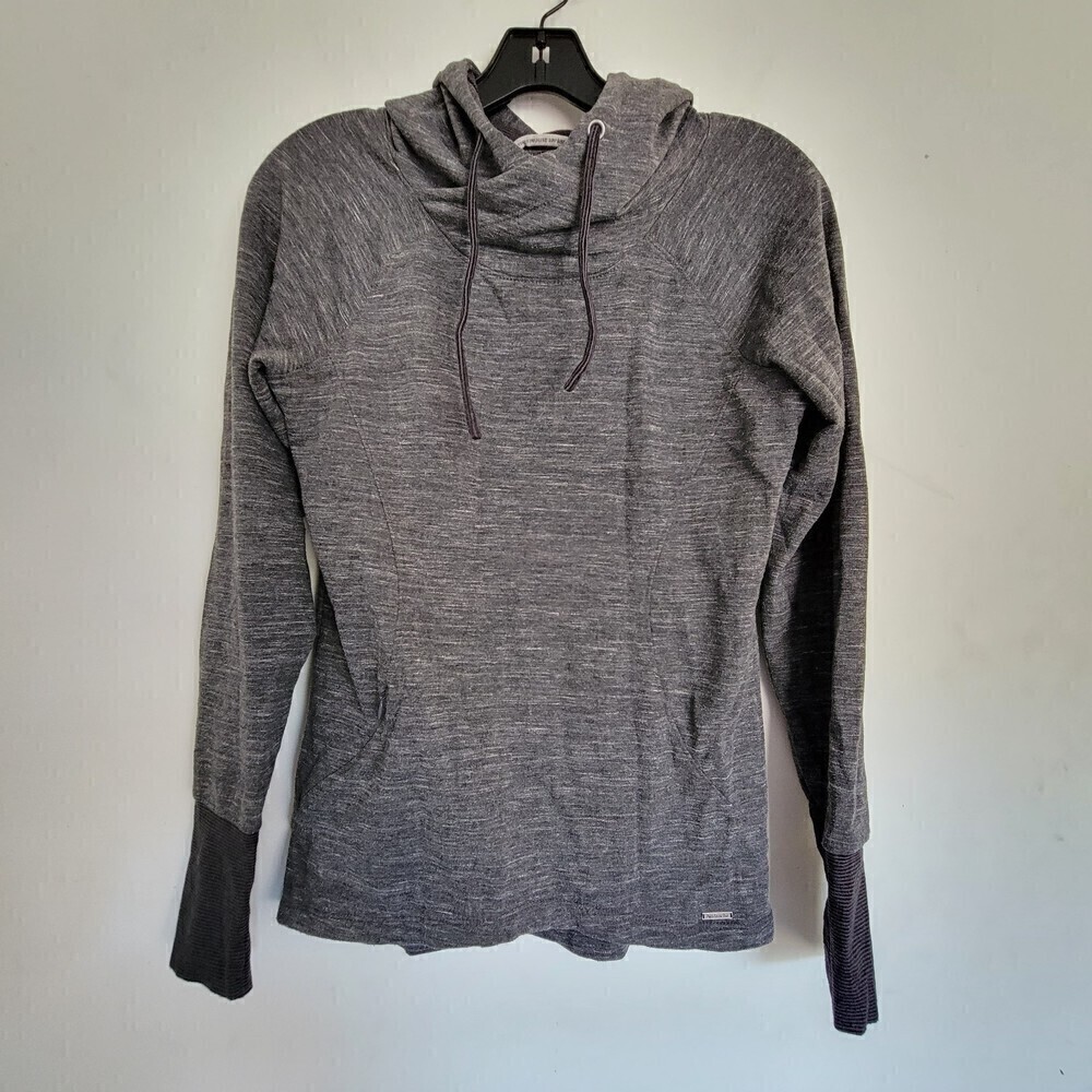 Avalanche Gray Cotton Hoodie Long Sleeve Outdoor Pullover Sweatshirt Size Small